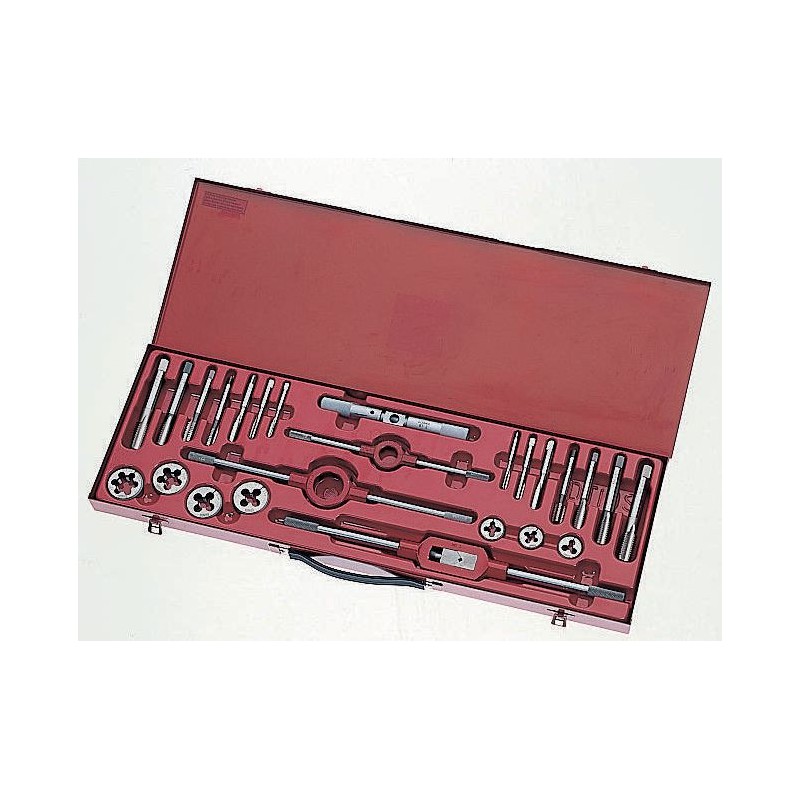 1 Set - Dormer 18-Piece HSS Thread Tap & Die Set, 1/4 in UNC - 3/4 in UNC Taps, 1/4 in UNC - 3/4 in UNC Dies