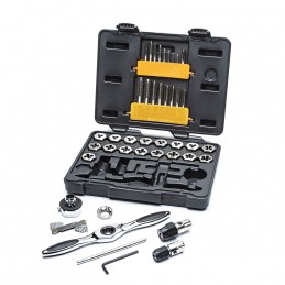 1 Set - GearWrench 40-Piece Carbon Steel Tap & Die Set, M3 - M12 Taps, M3 - M12 Dies