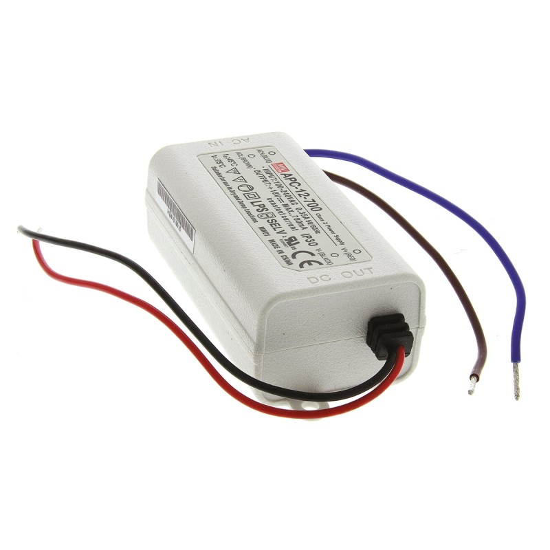 1 pcs - MEAN WELL LED Driver, 9 - 18V Output, 12.6W Output, 700mA Output, Constant Current