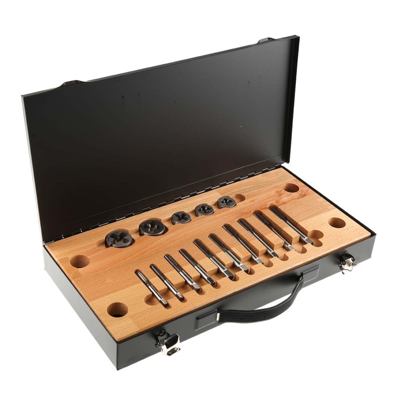 1 Set - RS PRO 14-Piece HSS Thread Tap & Die Set, 1/4 in UNC - 1/2 in UNC Taps, 1/4 in UNC - 1/2 in UNC Dies