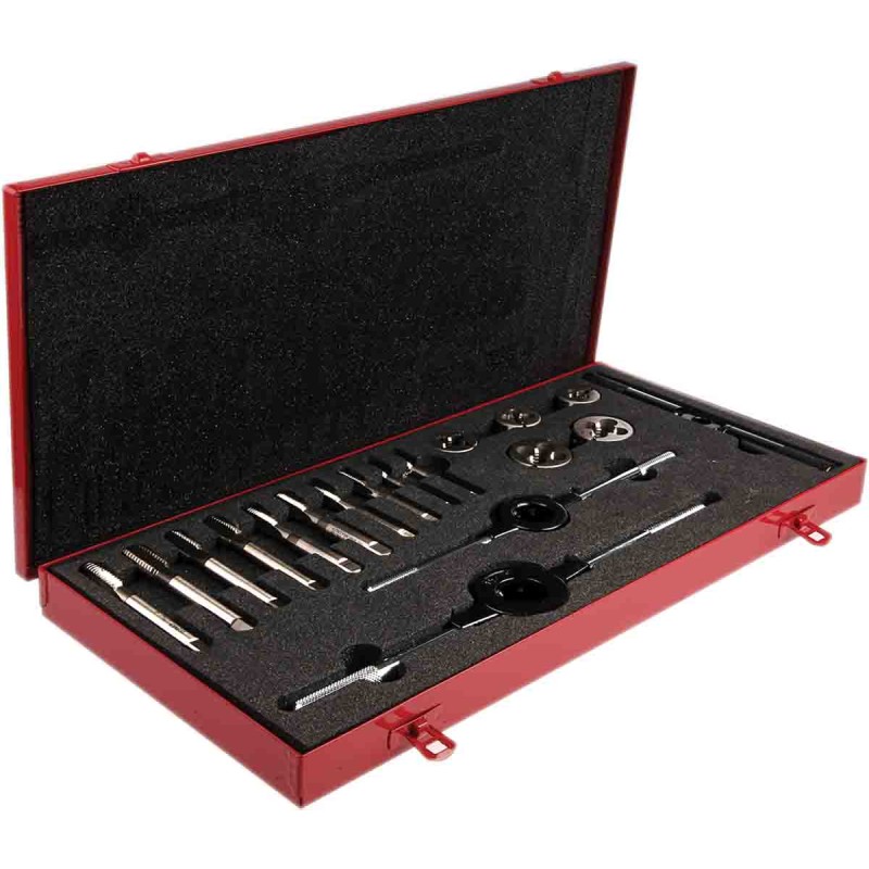 1 Set - Dormer 13-Piece HSS Thread Tap & Die Set, 1/4 in UNC - 1/2 in UNC Taps, 1/4 in UNC - 1/2 in UNC Dies