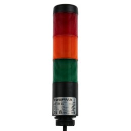 1 pcs - Werma Kompakt 37 Series Red/Green/Yellow Buzzer Signal Tower, 3 Lights, 24 V, Base Mount, Tube