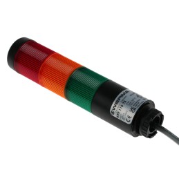 1 pcs - Werma Kompakt 37 Series Red/Green/Yellow Buzzer Signal Tower, 3 Lights, 24 V, Base Mount, Tube