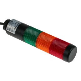 1 pcs - Werma Kompakt 37 Series Red/Green/Yellow Buzzer Signal Tower, 3 Lights, 24 V, Base Mount, Tube