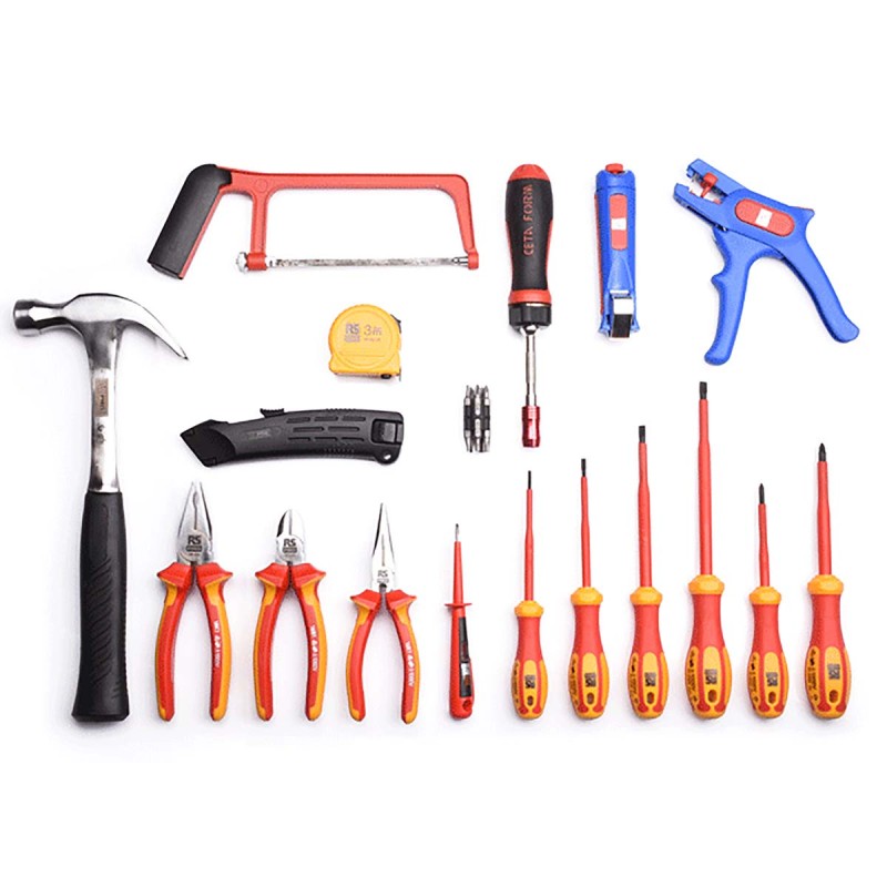 1 Set - RS PRO 23 Piece Electricians Tool Kit with Box, VDE Approved