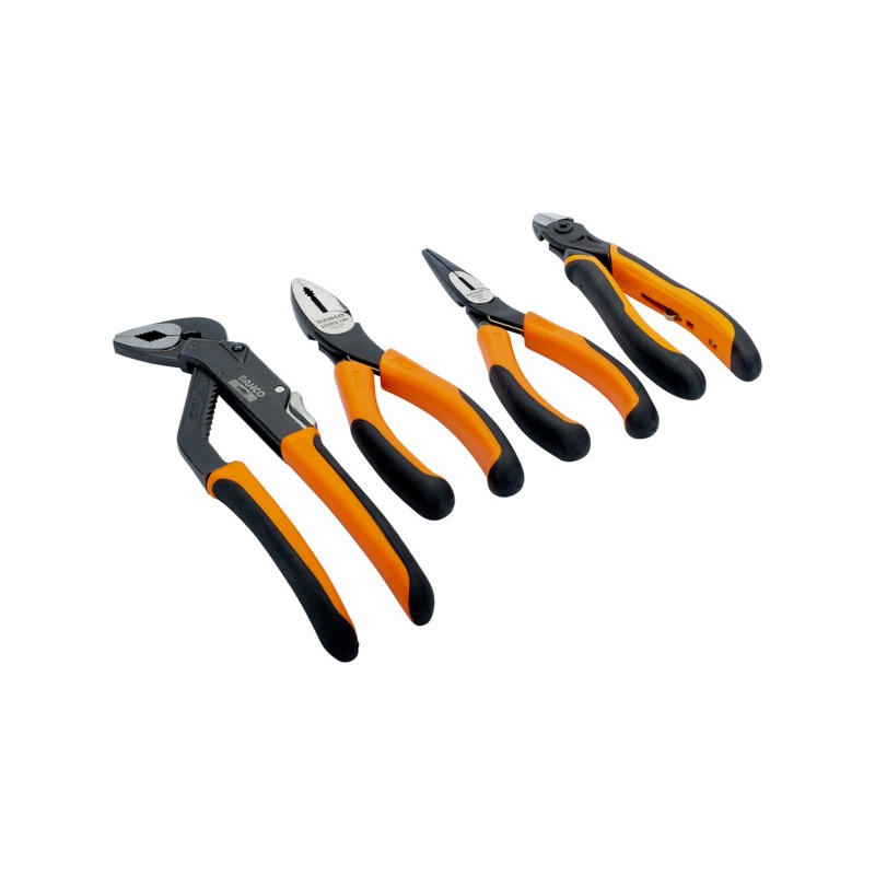 1 Set - Bahco 4-Piece Plier Set, 200 mm Overall