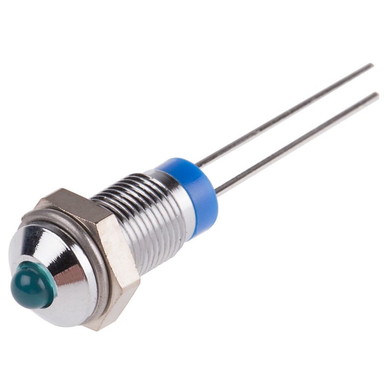 1 pcs - RS PRO Blue Indicator, 2V dc, 6mm Mounting Hole Size, Lead Pin Termination