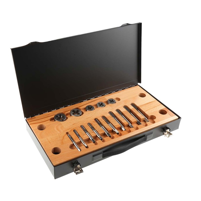 1 Set - RS PRO 14-Piece HSS Thread Tap & Die Set, 1/4 in UNF - 1/2 in UNF Taps, 1/4 in UNF - 1/2 in UNF Dies