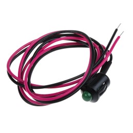 1 pcs - RS PRO Green Panel Mount Indicator, 2V dc, 8mm Mounting Hole Size, Lead Wires Termination
