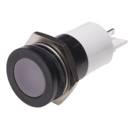 1 pcs - RS PRO White Panel Mount Indicator, 24V ac/dc, 22mm Mounting Hole Size, Solder Tab Termination