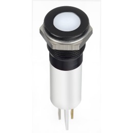 1 pcs - RS PRO White Panel Mount Indicator, 24V dc, 12mm Mounting Hole Size, Faston, Solder Lug Termination, IP67