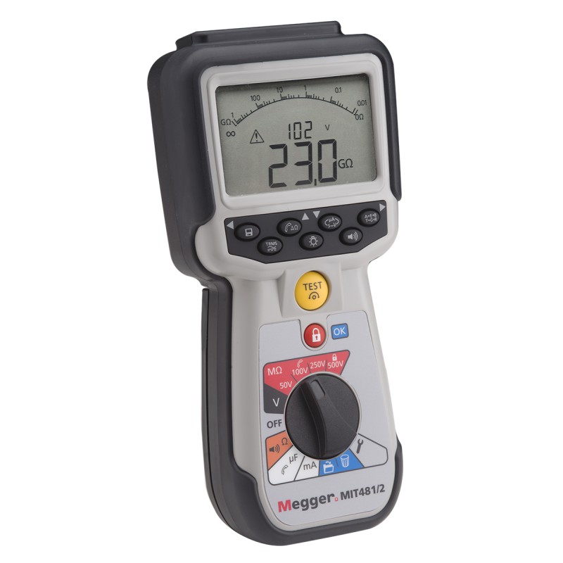 1 pcs - Megger MIT481 Insulation Tester, 50V Min, 500V Max, 200GΩ Max, CAT IV - UKAS Calibration
