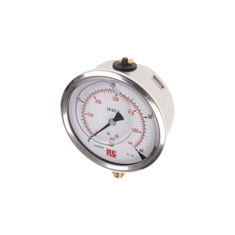 1 pcs - 8888 G 3/8 Analogue Pressure Gauge 40bar Bottom Entry, 7075601, UKAS, 0bar min.
