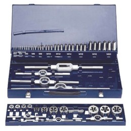 1 Set - EVENTUS 52-Piece HSS Thread Tap & Die Set, M3 - M20 Taps, M3 - M20 Dies