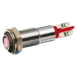 1 pcs - Signal Construct Red Indicator, 24V, 8mm Mounting Hole Size, Solder Tab Termination