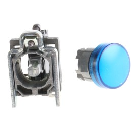 1 pcs - Schneider Electric, Harmony XB4, Panel Mount Blue Universal LED Pilot Light, 22mm Cutout, 24V ac/dc