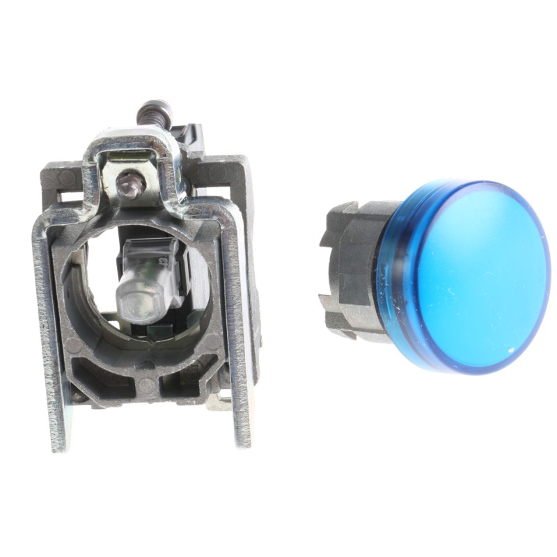 1 pcs - Schneider Electric, Harmony XB4, Panel Mount Blue Universal LED Pilot Light, 22mm Cutout, 24V ac/dc