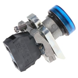 1 pcs - Schneider Electric, Harmony XB4, Panel Mount Blue Universal LED Pilot Light, 22mm Cutout, 24V ac/dc