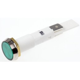 1 pcs - Arcolectric (Bulgin) Ltd Green Indicator, 12V, 10mm Mounting Hole Size