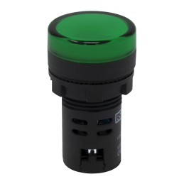 1 pcs - RS PRO, Panel Mount Green LED Pilot Light, 22mm Cutout, IP65, Round, 12V ac/dc