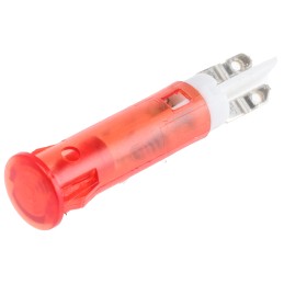 1 pcs - Signal Construct Red Panel Mount Indicator, 5 - 7V, 5mm Mounting Hole Size, Solder Tab Termination