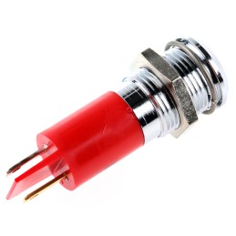 1 pcs - RS PRO Red Panel Mount Indicator, 14mm Mounting Hole Size, Solder Tab Termination