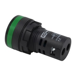 1 pcs - RS PRO, Panel Mount Green LED Pilot Light, 22mm Cutout, IP65, Round, 110V ac