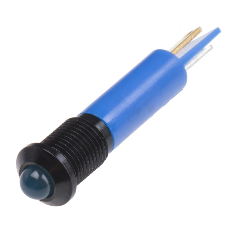 1 pcs - RS PRO Blue Panel Mount Indicator, 24V dc, 8mm Mounting Hole Size, Solder Tab Termination