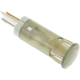 1 pcs - Apem White Panel Mount Indicator, 12V dc, 10mm Mounting Hole Size, Faston, Solder Lug Termination