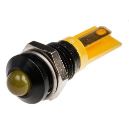1 pcs - RS PRO Yellow Panel Mount Indicator, 2V dc, 8mm Mounting Hole Size, Solder Tab Termination