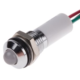 1 pcs - RS PRO Panel Mount Indicator, 12V dc, 8mm Mounting Hole Size, Lead Wires Termination, IP67