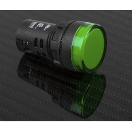 1 pcs - RS PRO, Panel Mount Green LED Pilot Light, 22mm Cutout, IP65, Round, 230V ac