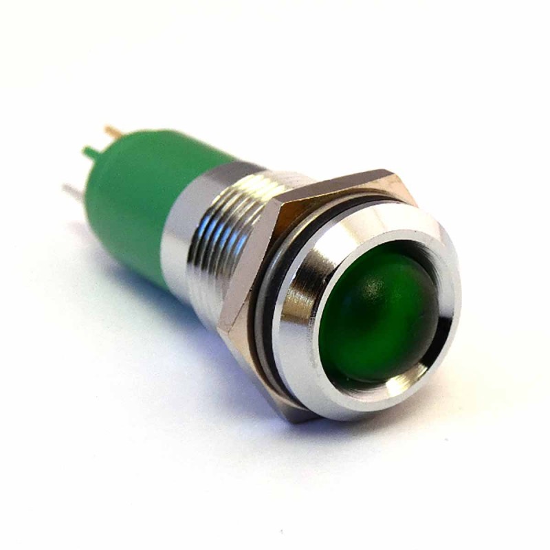 1 pcs - CML Innovative Technologies 192AX25X Series Green Panel Mount Indicator, 12V ac/dc, 14mm Mounting Hole Size, IP67