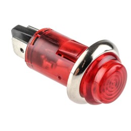 1 pcs - CAMDENBOSS Red Neon Panel Mount Indicator, 240V, 13mm Mounting Hole Size