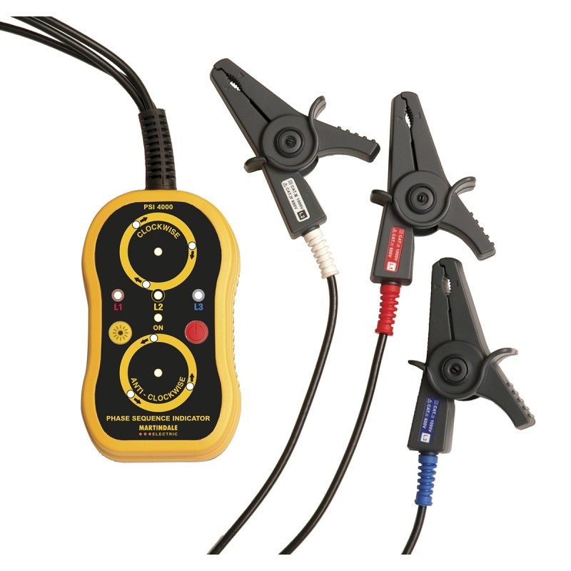 1 pcs - Martindale PSI4000 Phase Rotation Tester, CAT III 1000 V, CAT IV 600 V, 65Hz Max, 1000V ac Max