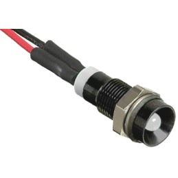 1 pcs - RS PRO White Panel Mount Indicator, 2V dc, 8mm Mounting Hole Size, Lead Wires Termination, IP67