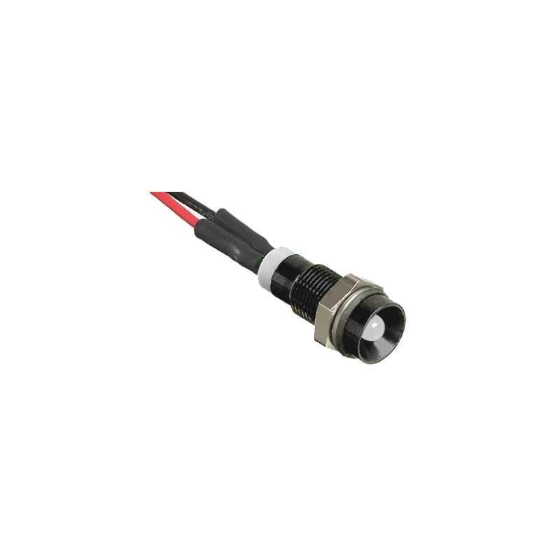 1 pcs - RS PRO White Panel Mount Indicator, 2V dc, 8mm Mounting Hole Size, Lead Wires Termination, IP67