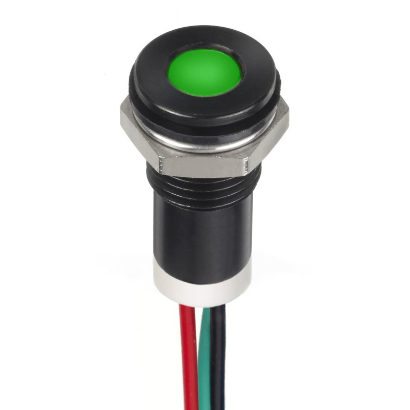 1 pcs - RS PRO Red, Yellow Panel Mount Indicator, 24V dc, 8mm Mounting Hole Size, Lead Wires Termination, IP67