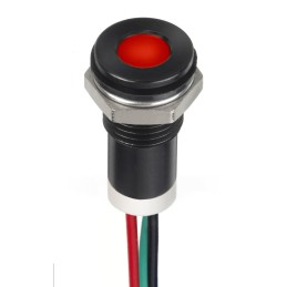 1 pcs - RS PRO Red, Yellow Panel Mount Indicator, 24V dc, 8mm Mounting Hole Size, Lead Wires Termination, IP67