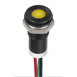 1 pcs - RS PRO Red, Yellow Panel Mount Indicator, 24V dc, 8mm Mounting Hole Size, Lead Wires Termination, IP67