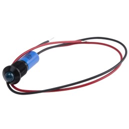 1 pcs - RS PRO Blue Panel Mount Indicator, 12V dc, 8mm Mounting Hole Size, Lead Wires Termination, IP67