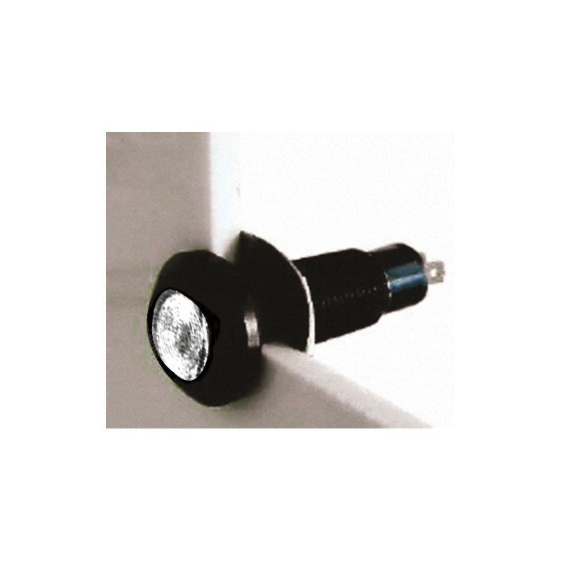 1 pcs - Marl White Panel Mount Indicator, 12 - 28V, 8.1mm Mounting Hole Size, Solder Tab Termination, IP67