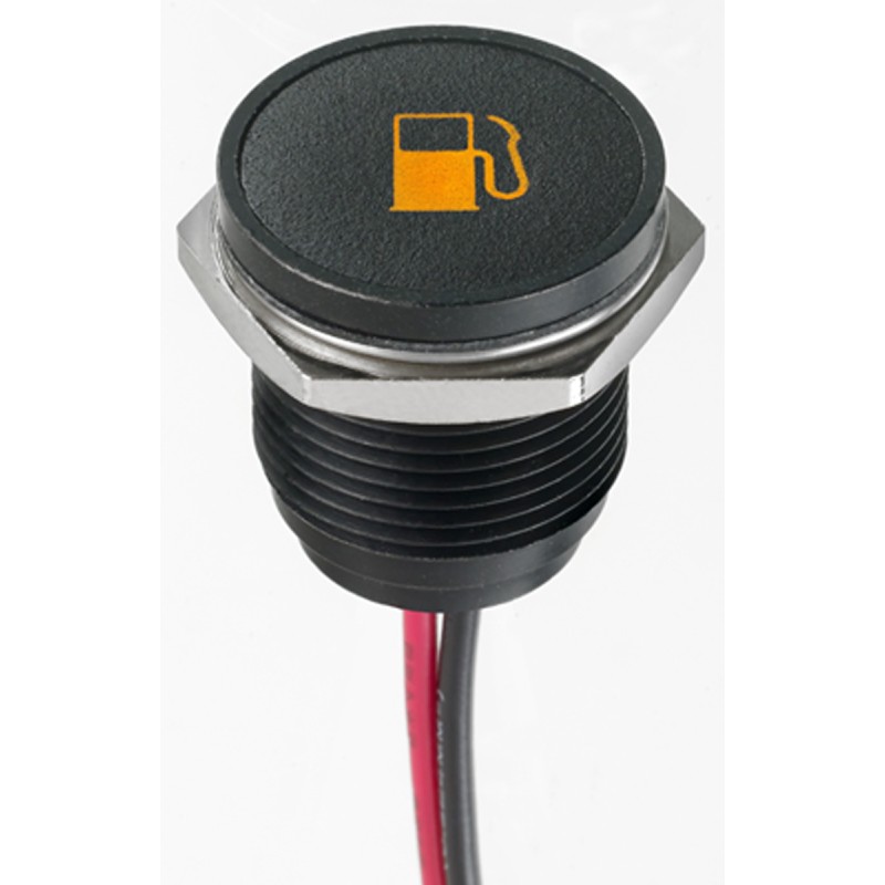 1 pcs - APEM Orange Panel Mount Indicator, 12V dc, 16mm Mounting Hole Size, Lead Wires Termination, IP67