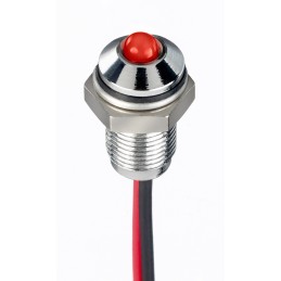 1 pcs - RS PRO Red Panel Mount Indicator, 1.8 - 3.3V dc, 6mm Mounting Hole Size, Lead Wires Termination, IP67