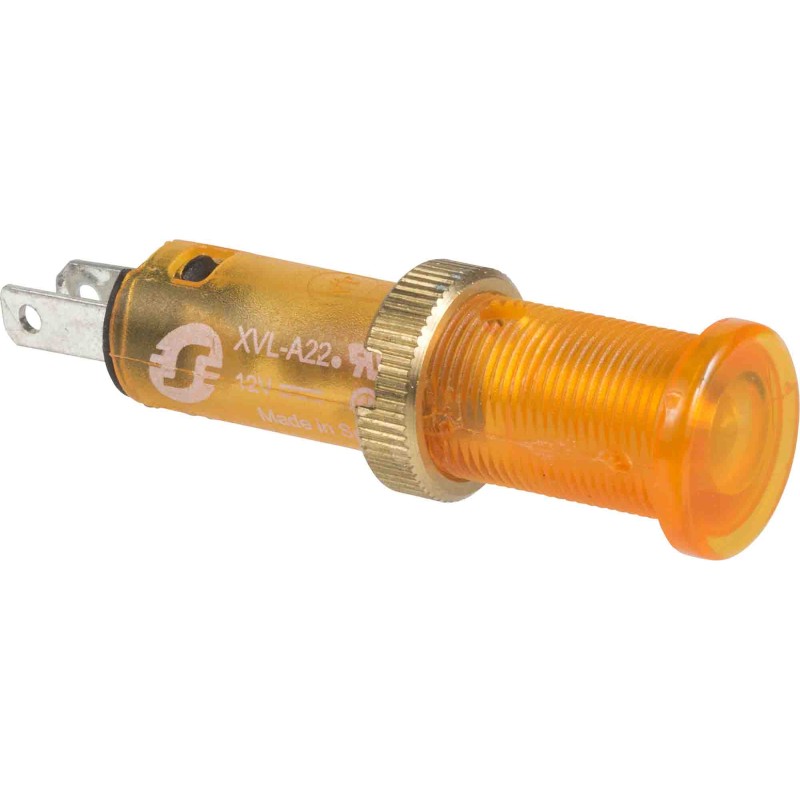 1 pcs - Schneider Electric XVL Series Yellow Panel Mount Indicator, 12V, 8mm Mounting Hole Size, IP40, IP65
