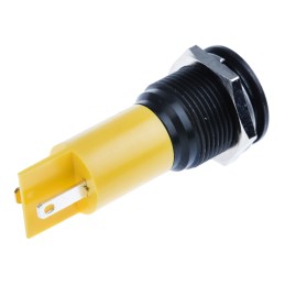1 pcs - RS PRO Yellow Panel Mount Indicator, 24V ac/dc, 16mm Mounting Hole Size, Solder Tab Termination