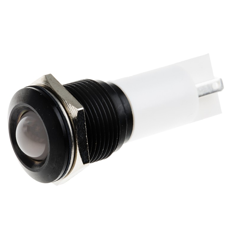 1 pcs - RS PRO White Panel Mount Indicator, 115 V dc, 230V ac, 16mm Mounting Hole Size, Solder Tab Termination