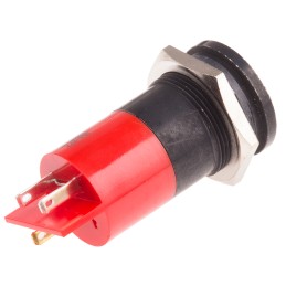 1 pcs - RS PRO Red Panel Mount Indicator, 22mm Mounting Hole Size, Solder Tab Termination