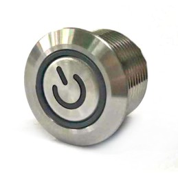 1 pcs - RS PRO Illuminated Push Button Switch, Momentary, Panel Mount, 16mm Cutout, SPST, Blue LED, 36V dc, IP67