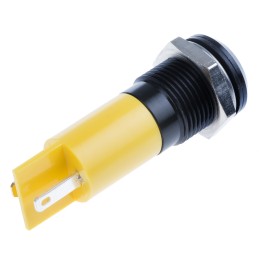 1 pcs - RS PRO Yellow Panel Mount Indicator, 14mm Mounting Hole Size, Solder Tab Termination, IP67